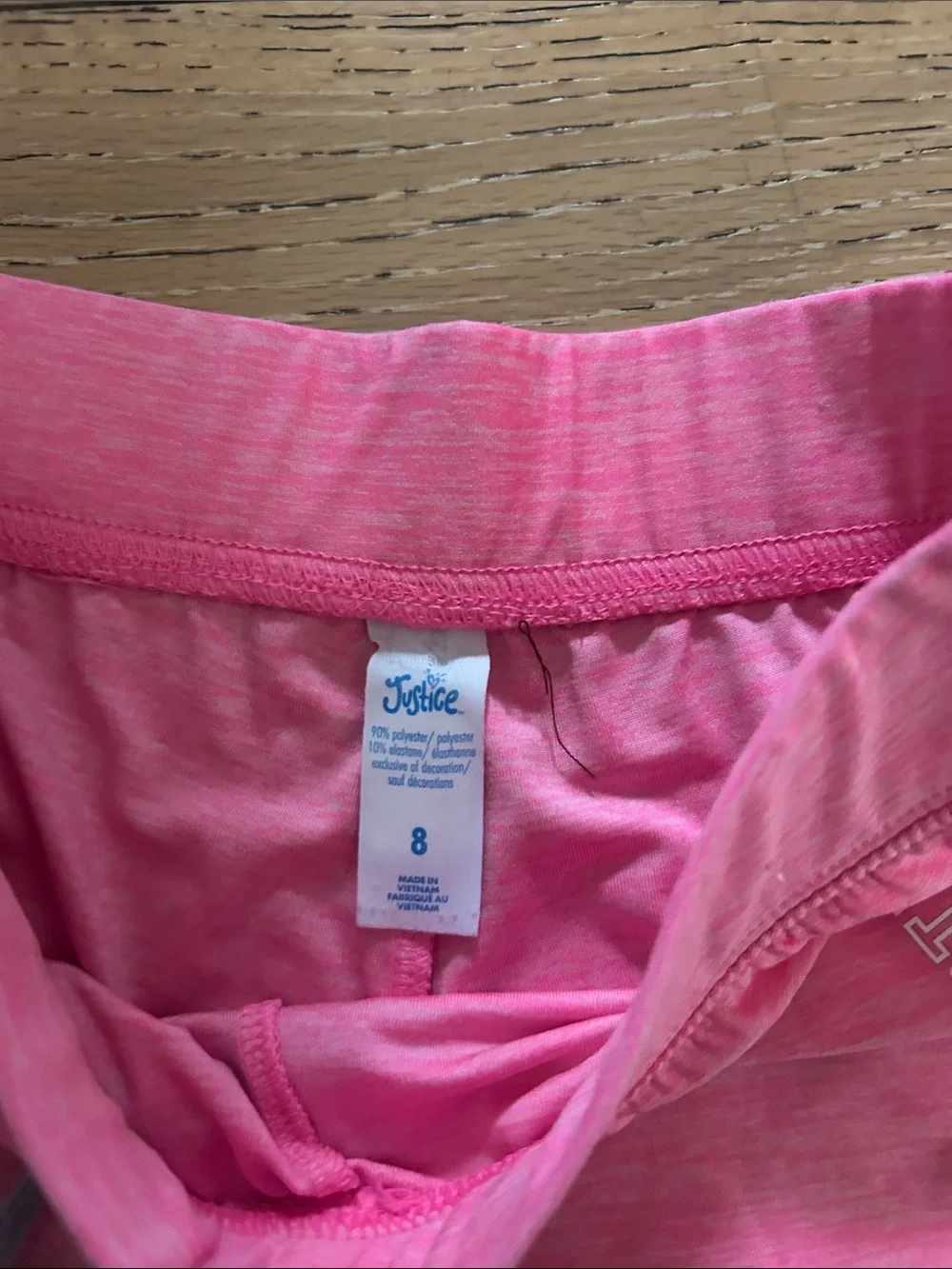 Justice Pink Athletic Shorts with Gray Trim
